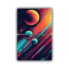 GENERICO - Díptico Acuarela Estilo Cómic De Arte 120x160 Cm