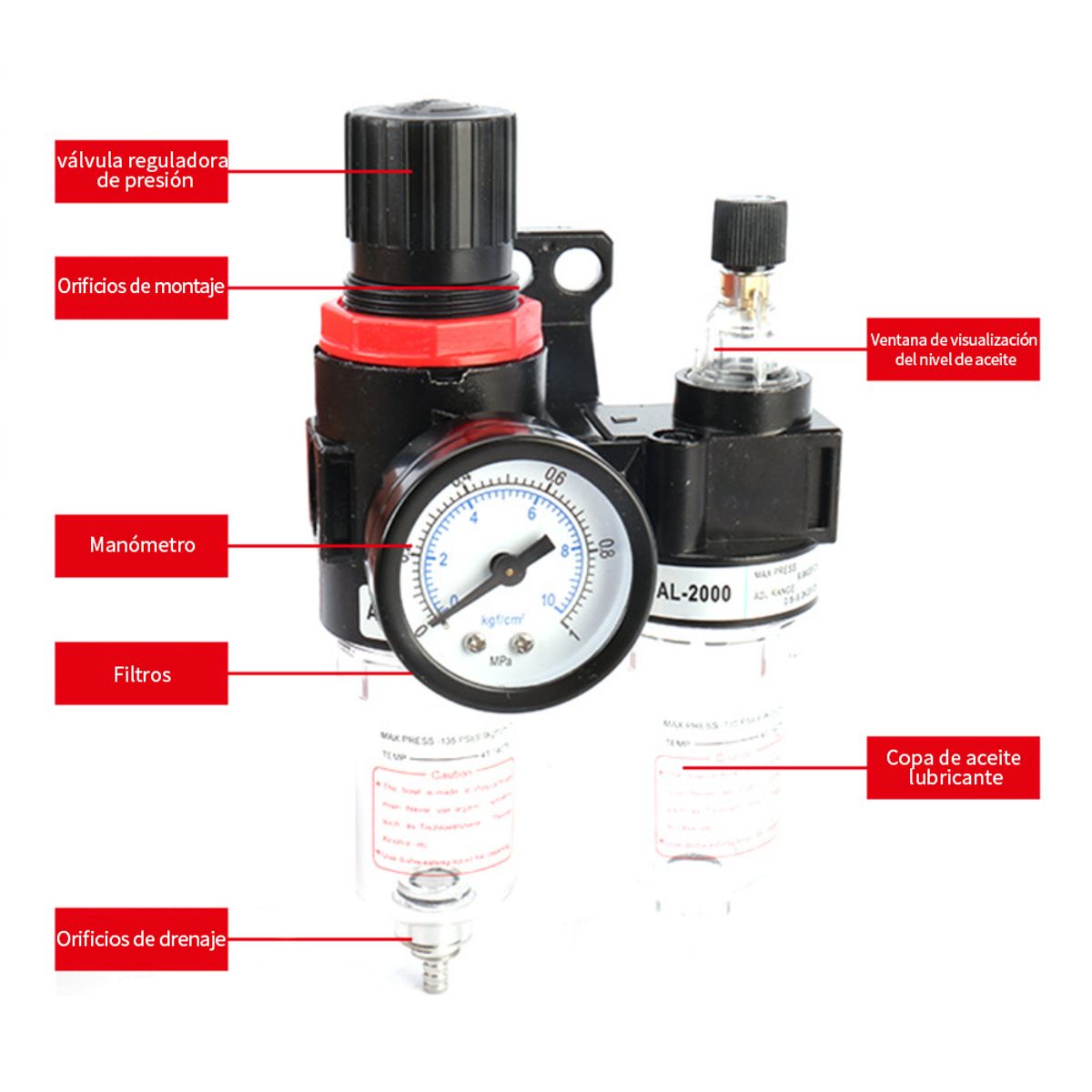 ATURE - Procesador De Aire Filtro De Aire Regulador