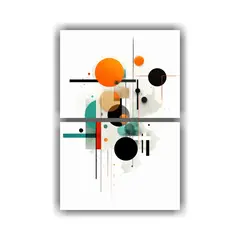 GENERICO - Pinturas Abstractas En Bastidor Con Dos Telas 60x80 Cm