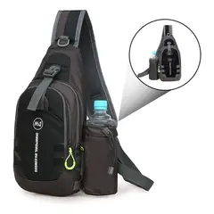 SUPERCENTER - Bolso Impermeable Banano Bandolero Cruzado Unisex Deportivo Negro