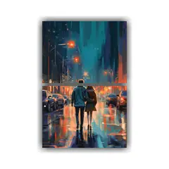 GENERICO - Cuadro Movimiento Motivo Pareja Caminando 65x100 Cm