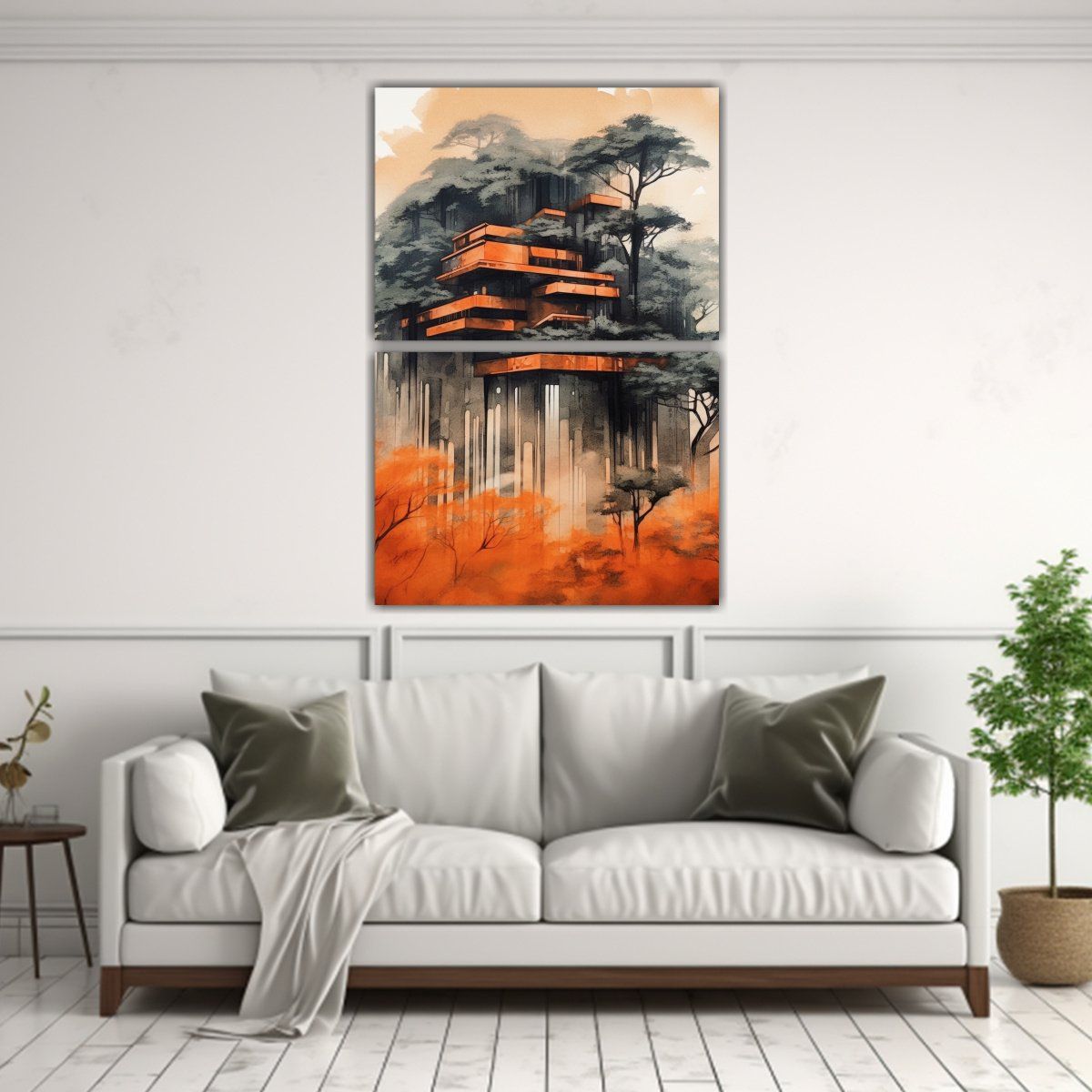 GENERICO - Dos Telas En Bastidor Espectacular Combinación 75x100 Cm