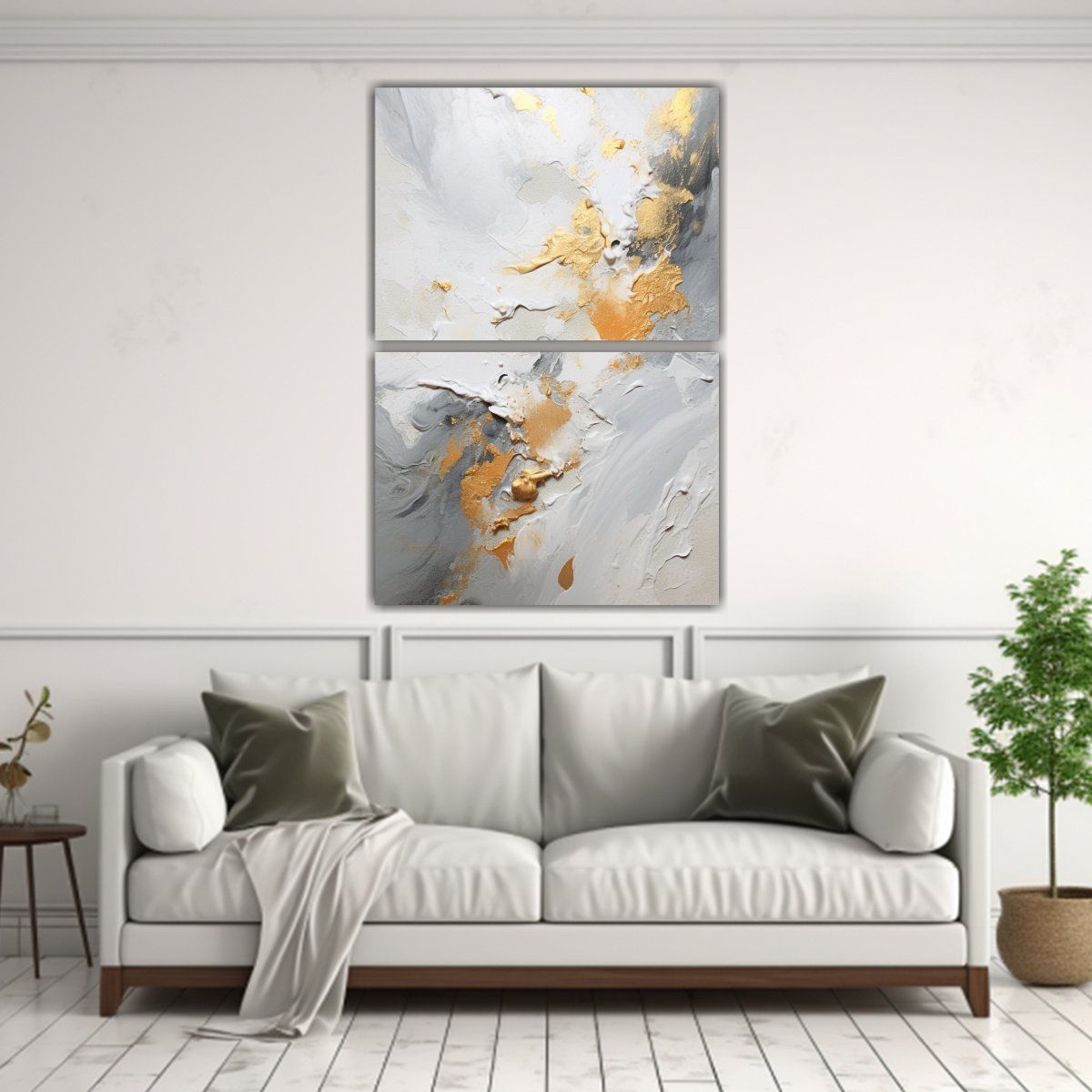 GENERICO - Pintura Abstracta Monocromática De Estilo 120x160 Cm