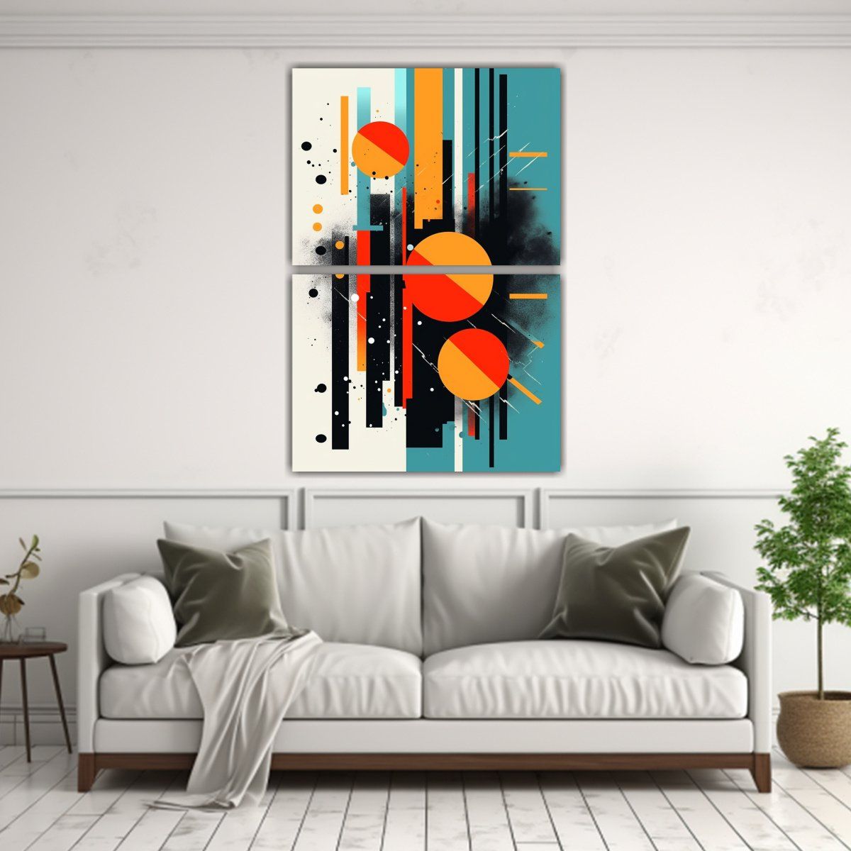 GENERICO - Cuadro Abstracto Lienzo Linea Fuerte Decorativo 50x80 Cm