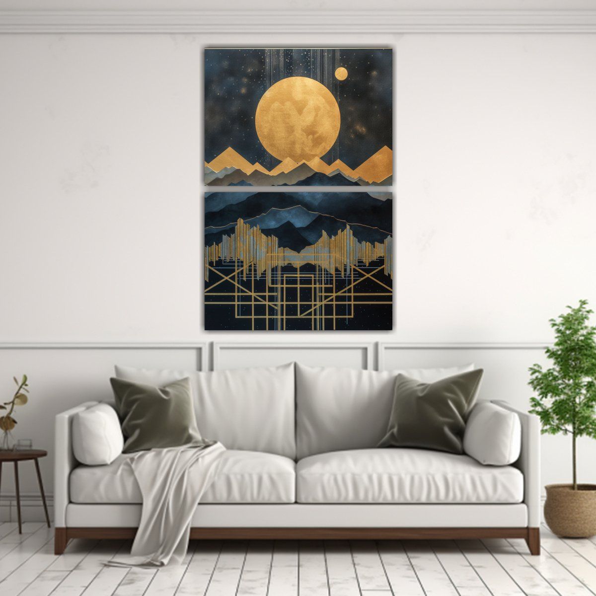 GENERICO - Cuadro Moderno Con Detalles Intrincados En Negro 65x100 Cm