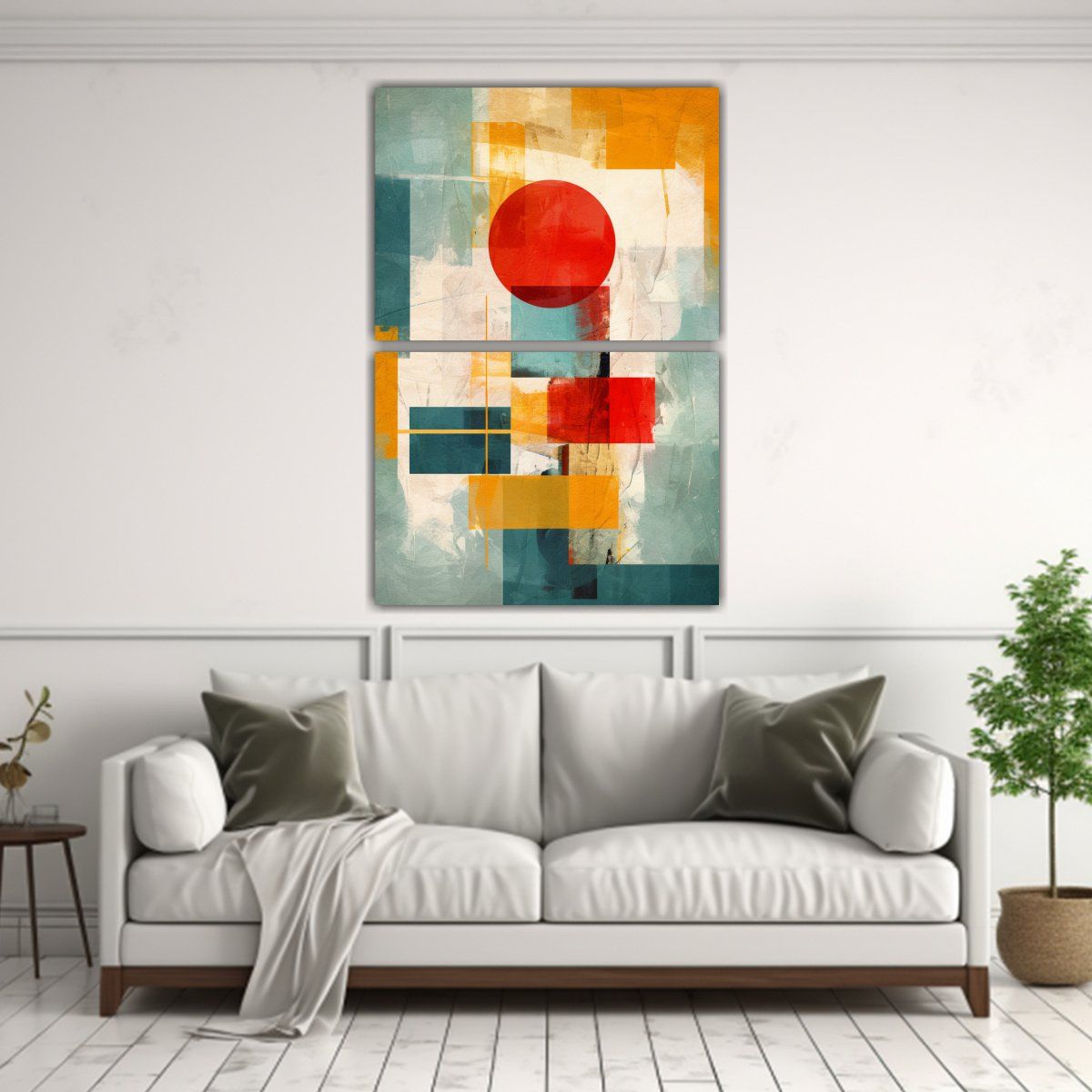 GENERICO - Lienzos Hermoso Escena Pintura Abstracta Azul Set 65x100 Cm