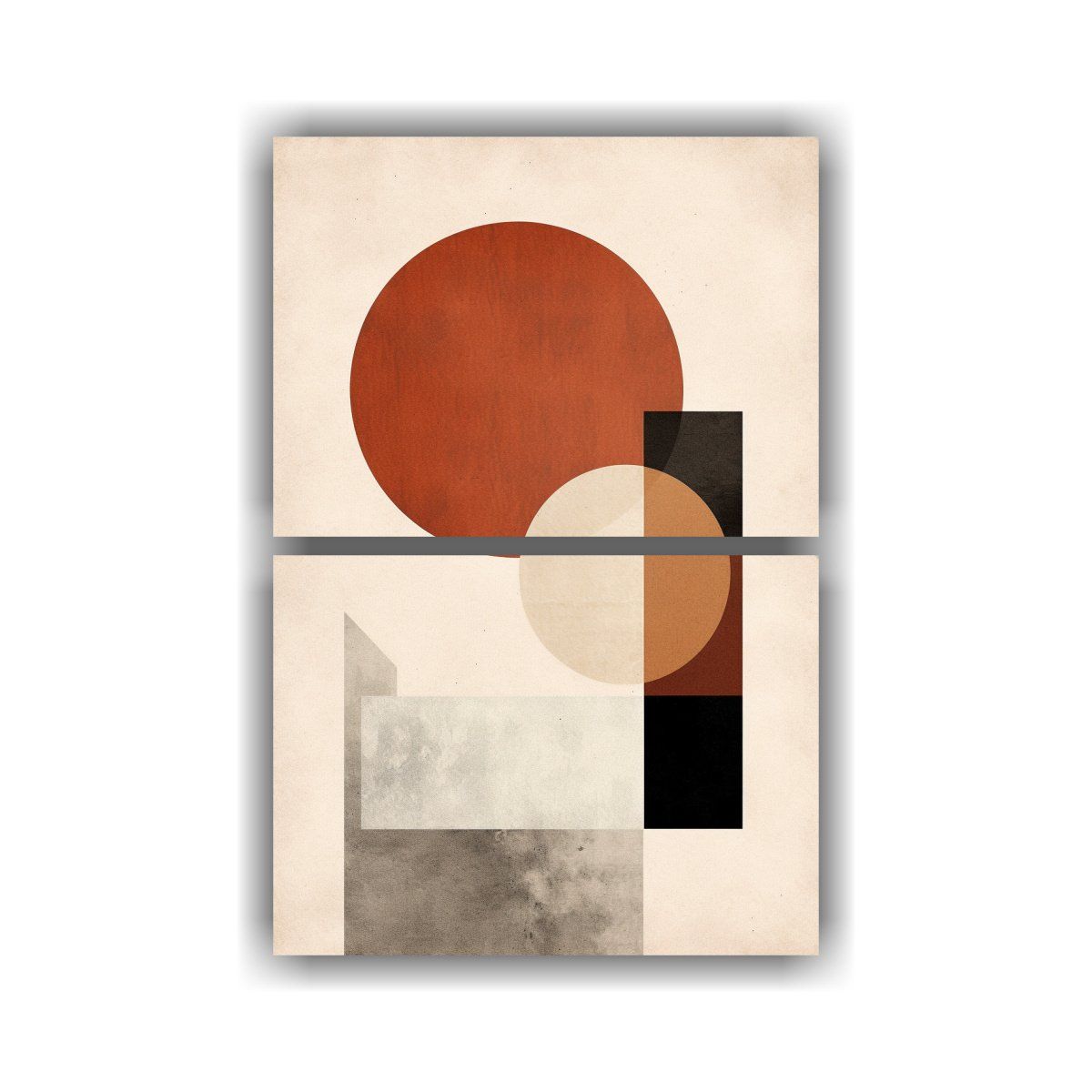 GENERICO - Cuadro Geométrico Con Texturas En El Baño 120x160 Cm