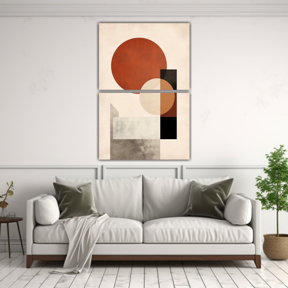 GENERICO - Cuadro Geométrico Con Texturas En El Baño 120x160 Cm