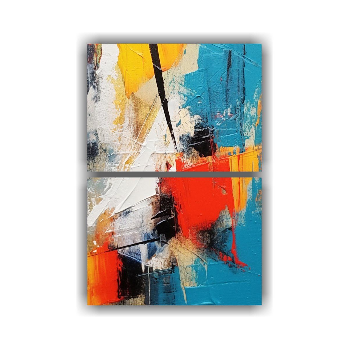 GENERICO - Pinturas Abstractas En Lienzo Con Líneas Gruesas 75x100 Cm