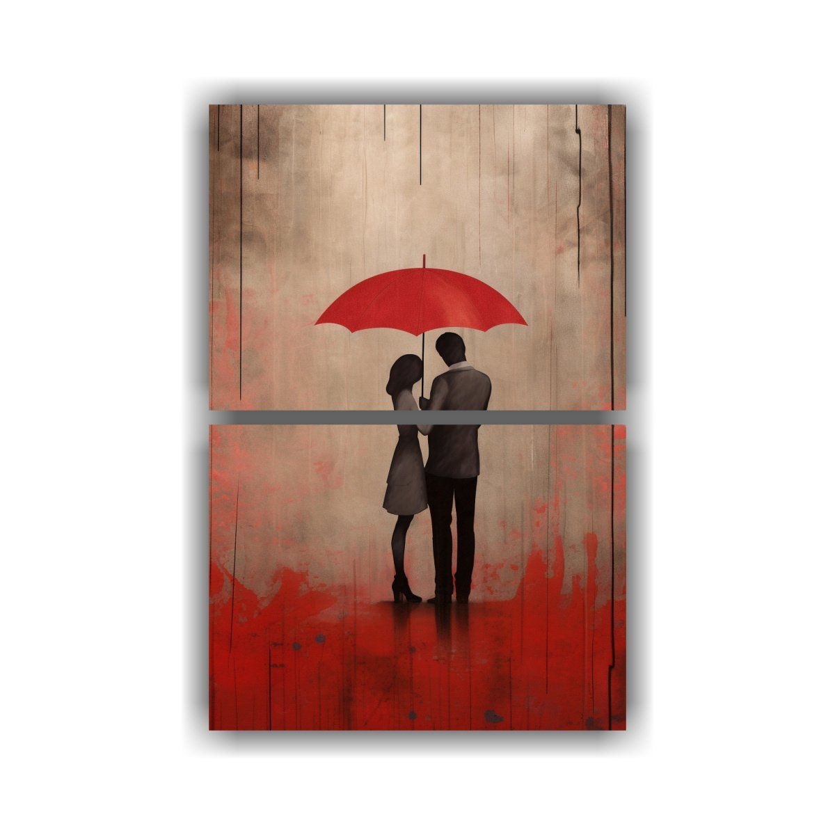 GENERICO - Set 2 Pinturas De Pared Vintage Baño Amantes 50x80 Cm