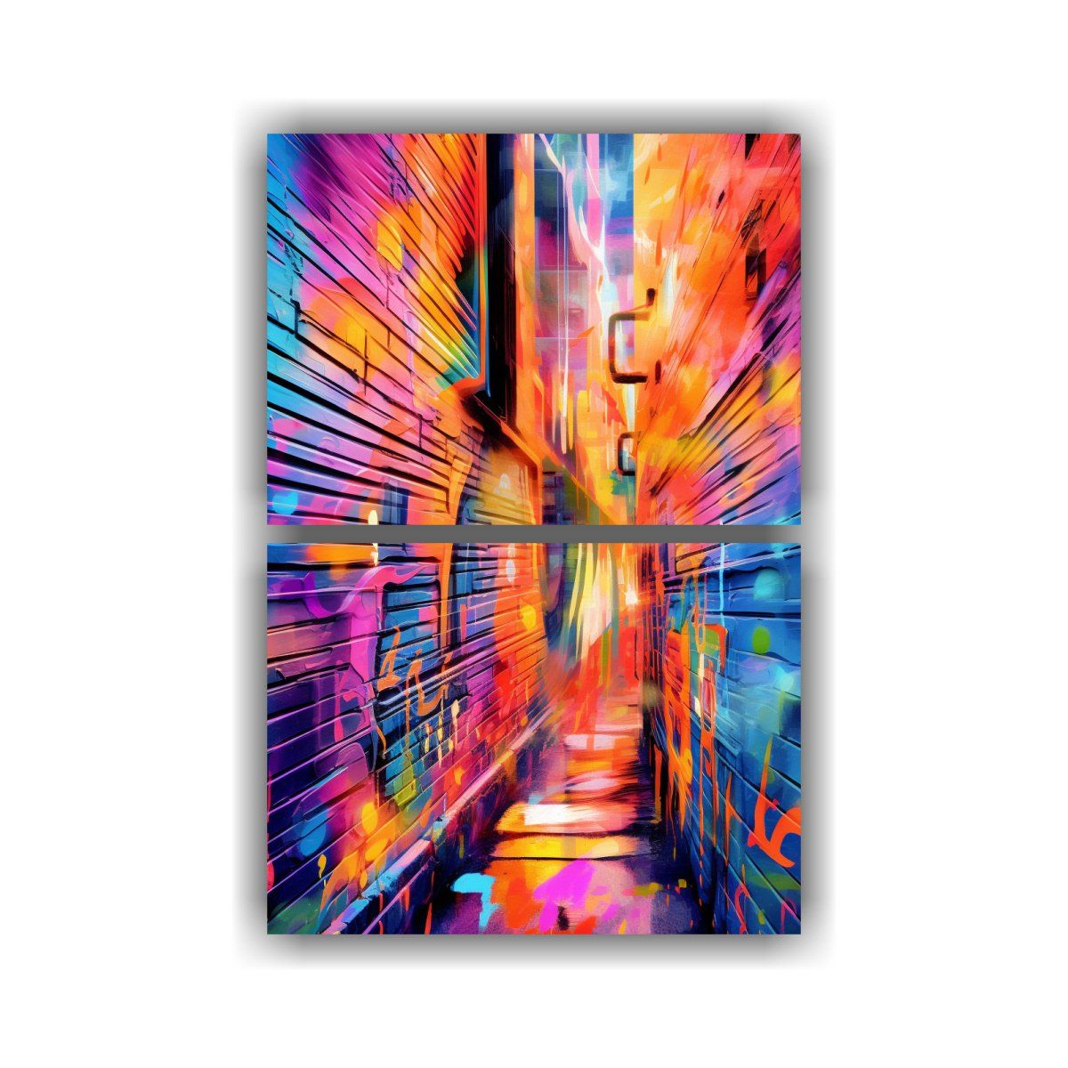 GENERICO - Set De 2 Lienzos Abstractos De Alta Resolución 120x160 Cm