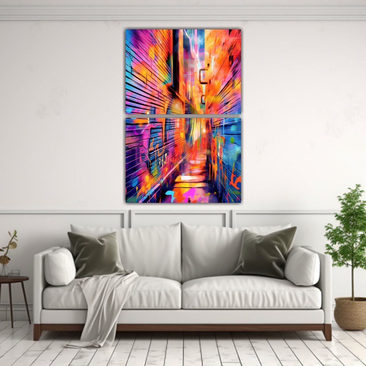 GENERICO - Set De 2 Lienzos Abstractos De Alta Resolución 120x160 Cm