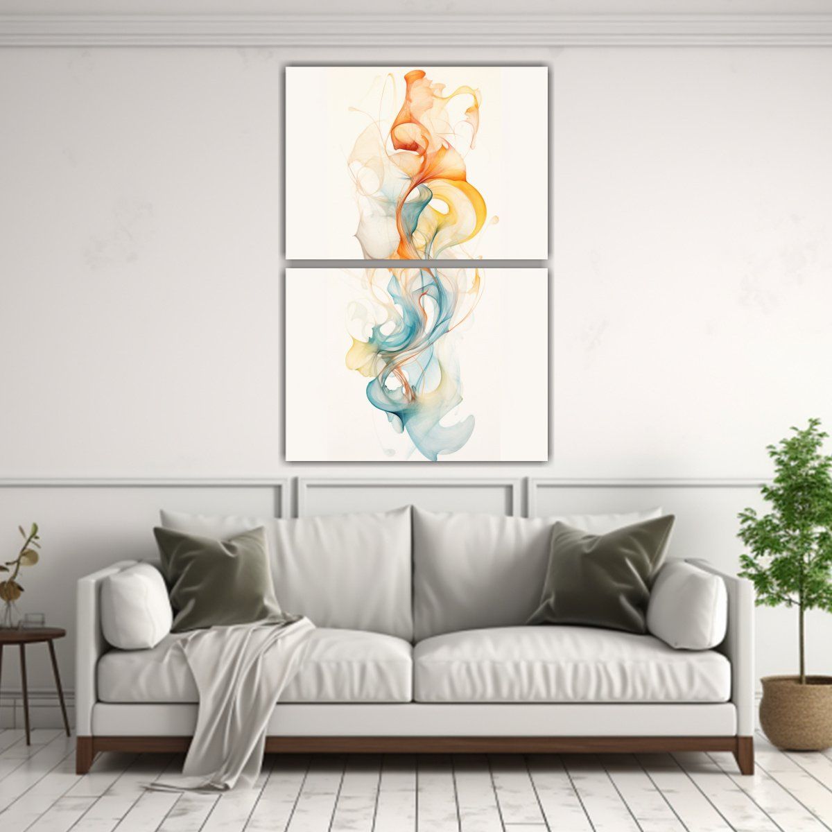 GENERICO - Dibujo Abstracto Rizos Largos Naturaleza Viva 60x80 Cm