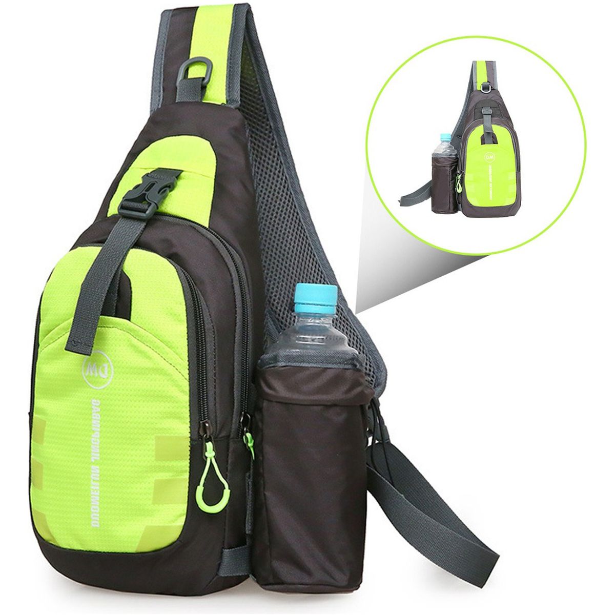 SUPERCENTER - Bolso Impermeable Banano Bandolero Cruzado Unisex Deportivo Verde