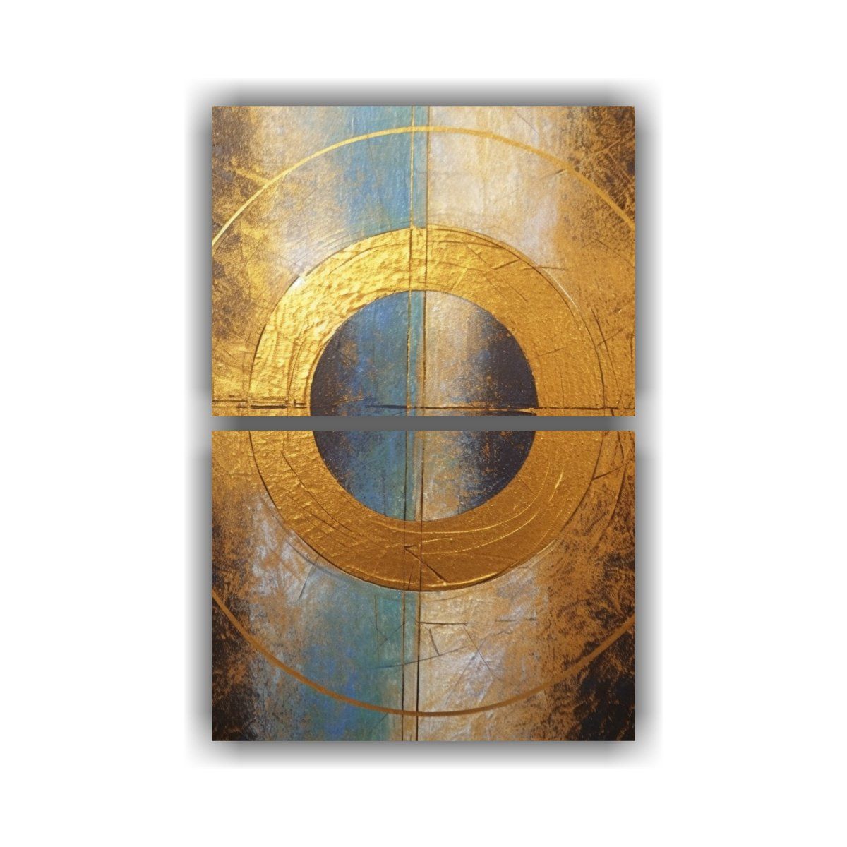 GENERICO - Pintura Al óleo Detalle De Diseño De Diptico 65x100 Cm