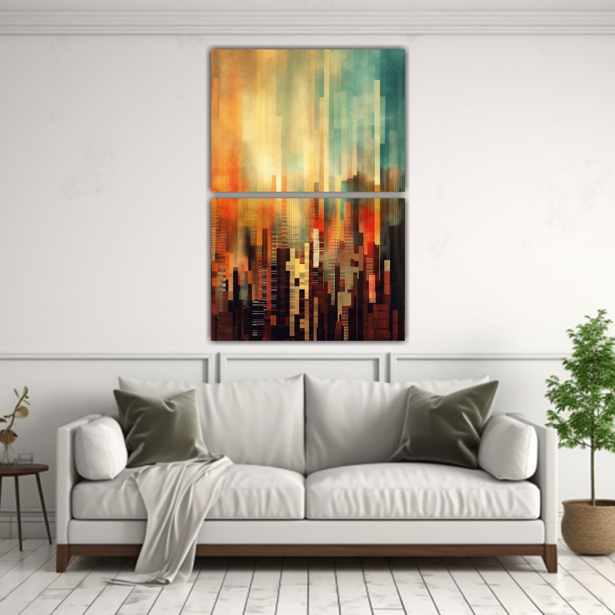 GENERICO - Pinturas Abstractas Duraderas De Paisajes Urbanos 50x80 Cm