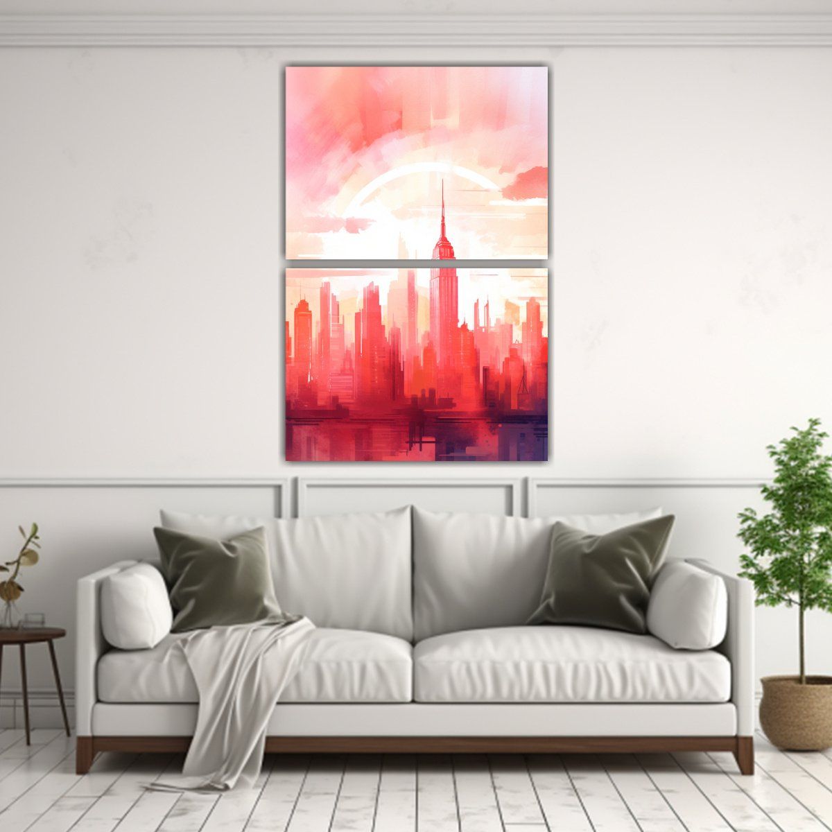 GENERICO - Cuadro Multicolor Manhattan Con Detalles Vibrantes 75x100 Cm