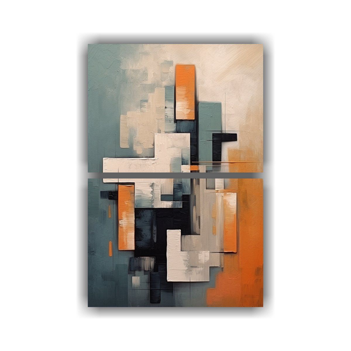 GENERICO - Pintura Abstracta Minimalista Combinando Dos 65x100 Cm
