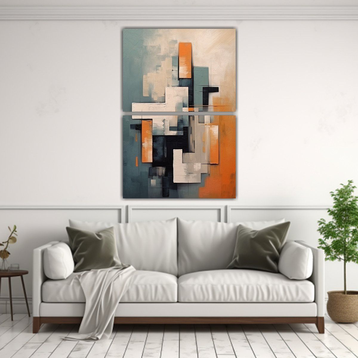 GENERICO - Pintura Abstracta Minimalista Combinando Dos 65x100 Cm