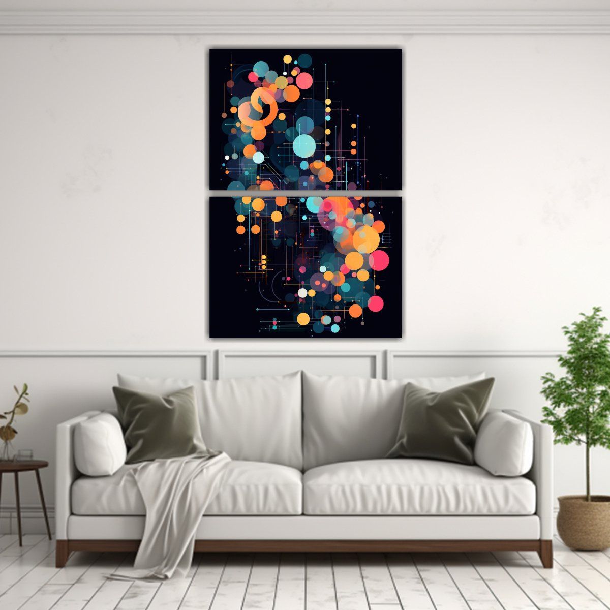 GENERICO - Dos Cuadros Modernos Única Arte Generativa 2D 65x100 Cm