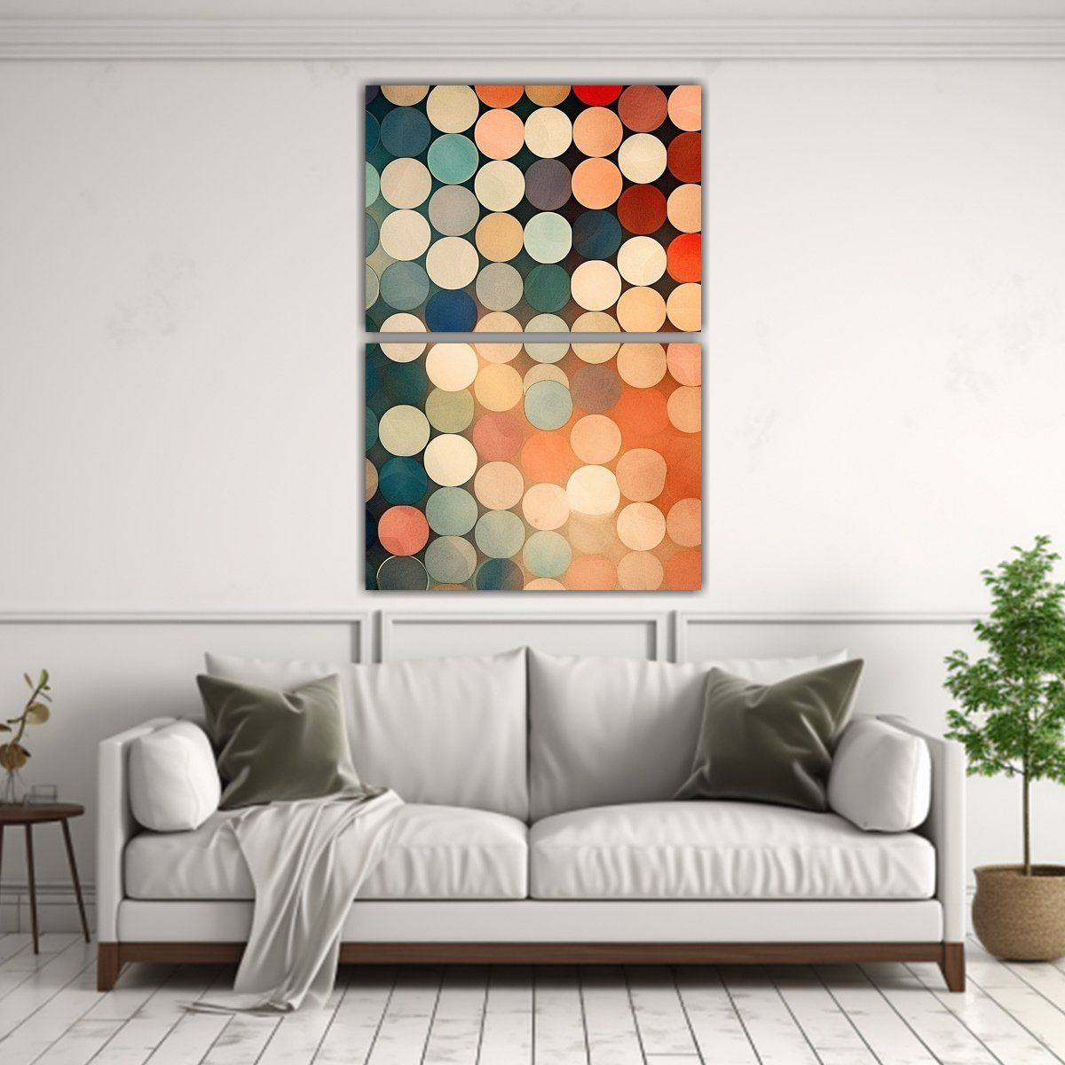 GENERICO - Cuadro Abstracto Círculos Colores Variados 60x80 Cm