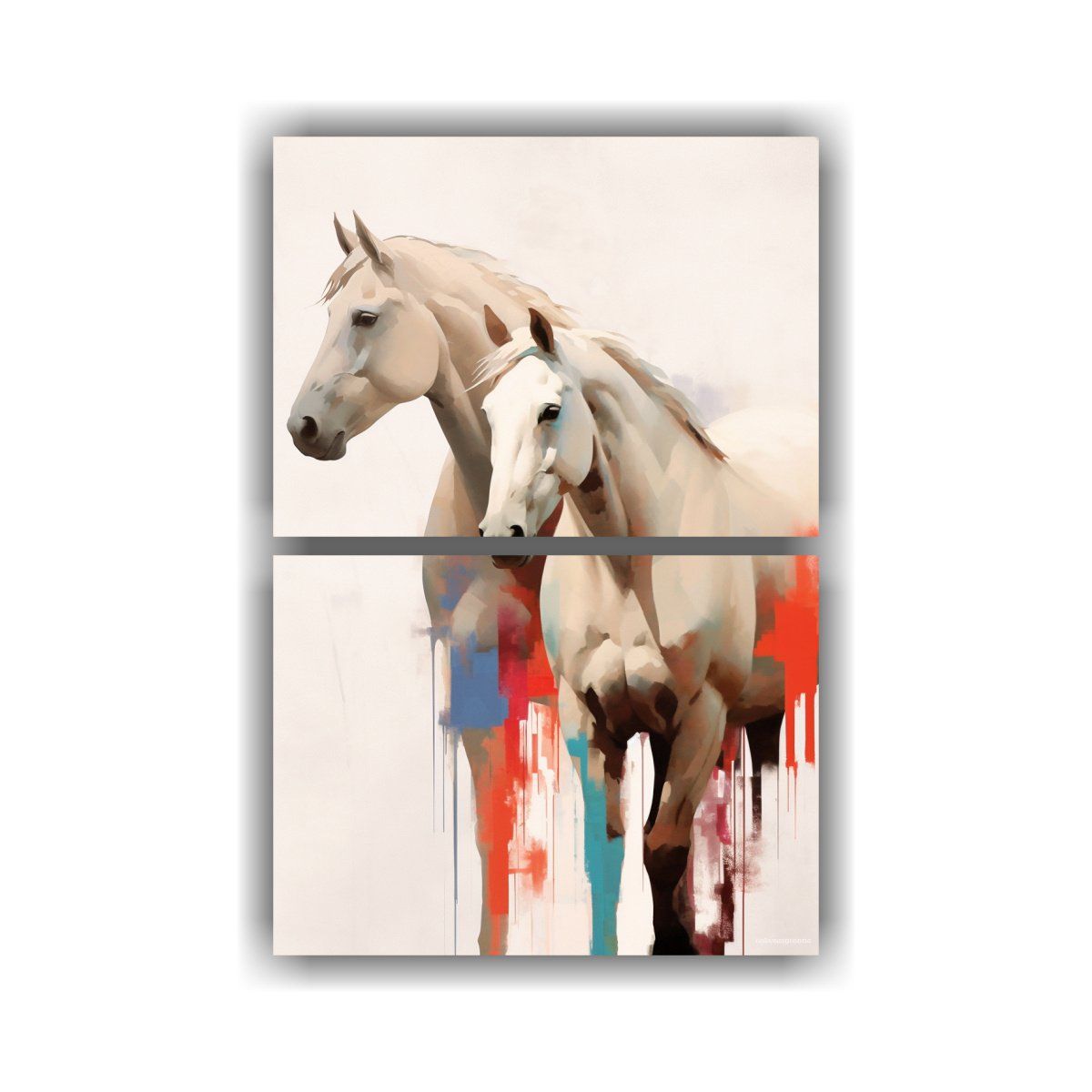 GENERICO - Pinturas Minimalistas De Caballos De época 75x100 Cm