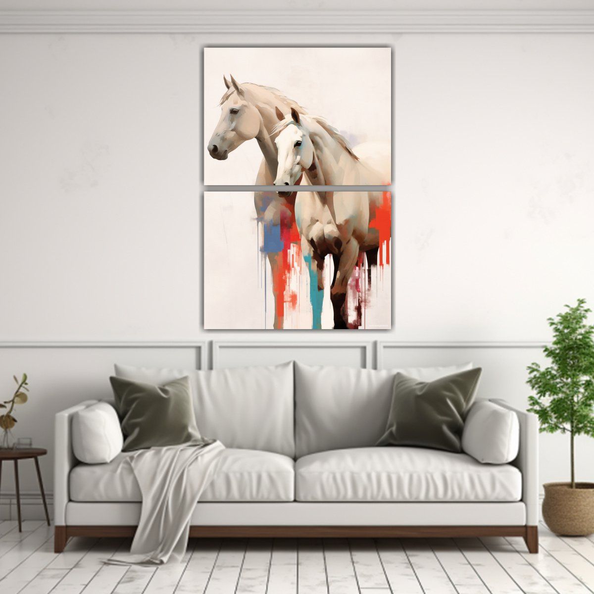 GENERICO - Pinturas Minimalistas De Caballos De época 75x100 Cm