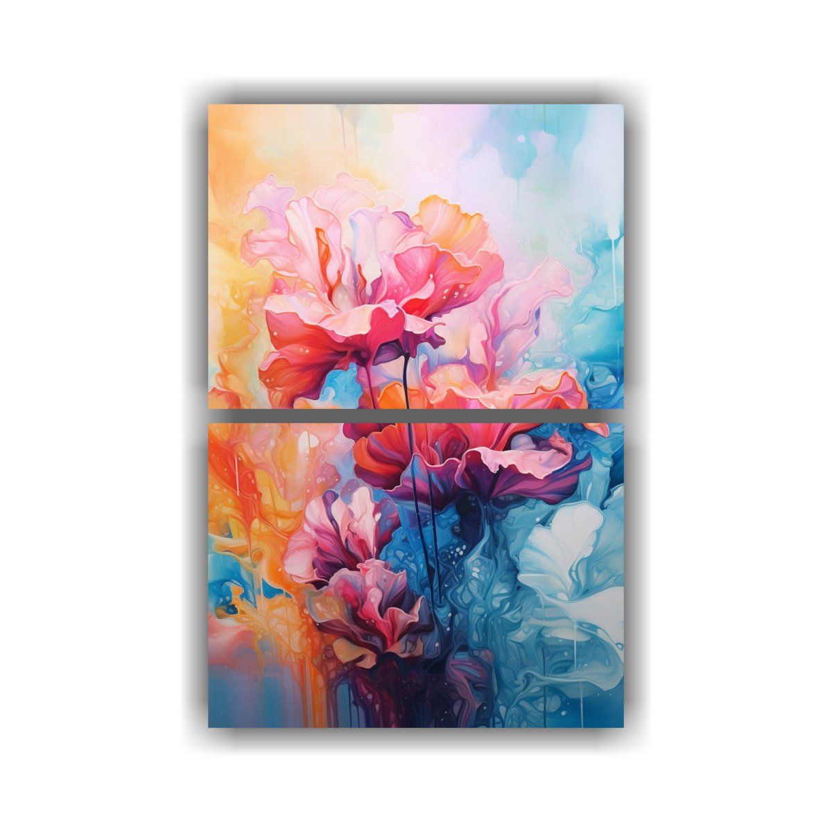 GENERICO - Cuadros Concepto Refinado Con Flores Surrealistas 60x80 Cm