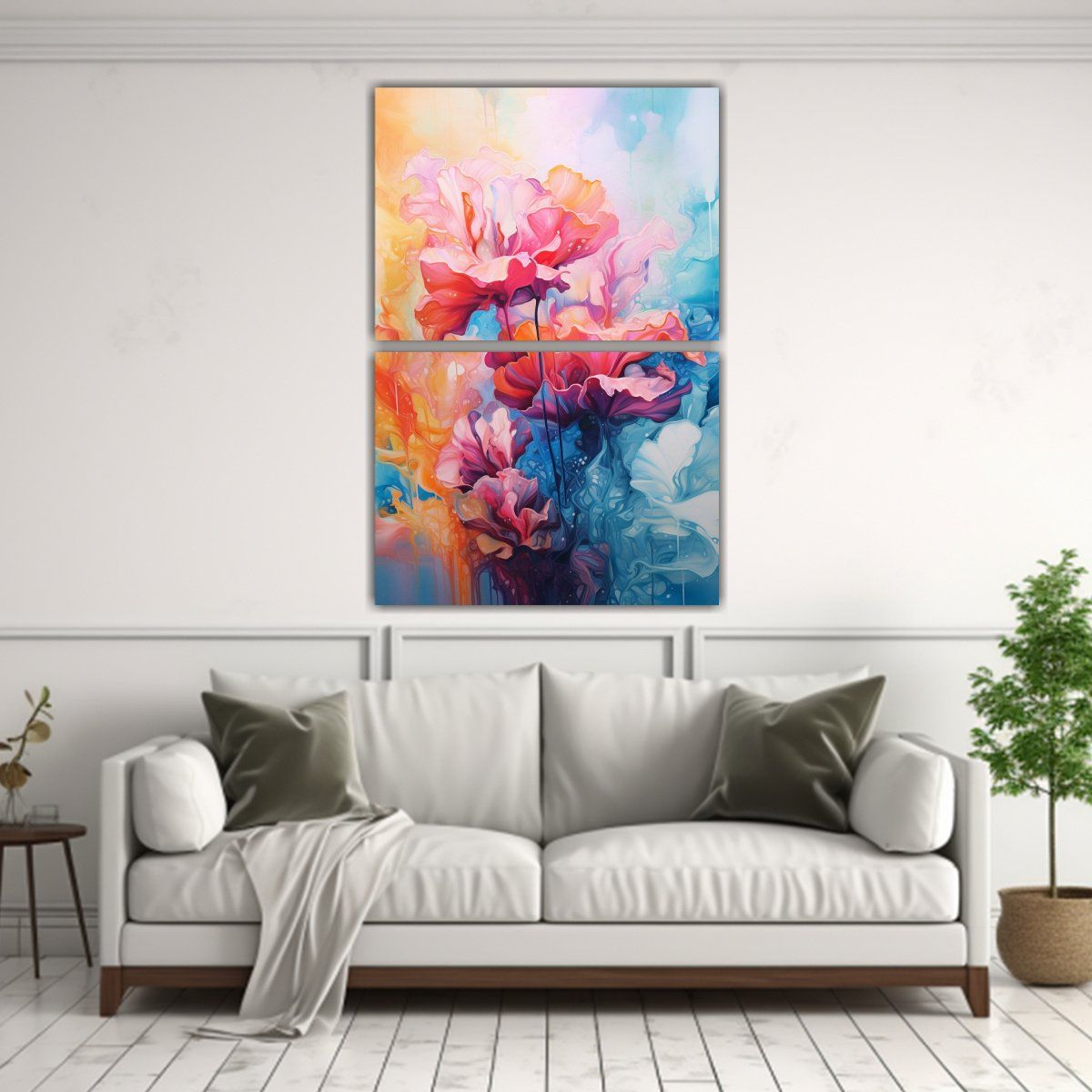 GENERICO - Cuadros Concepto Refinado Con Flores Surrealistas 60x80 Cm