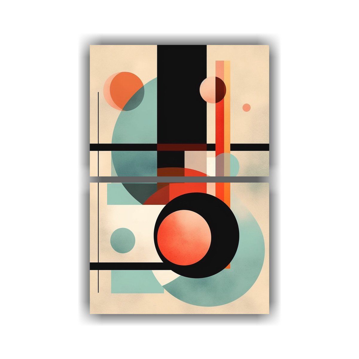 GENERICO - Cuadros Geométricos Bauhaus Con Motivos 60x80 Cm