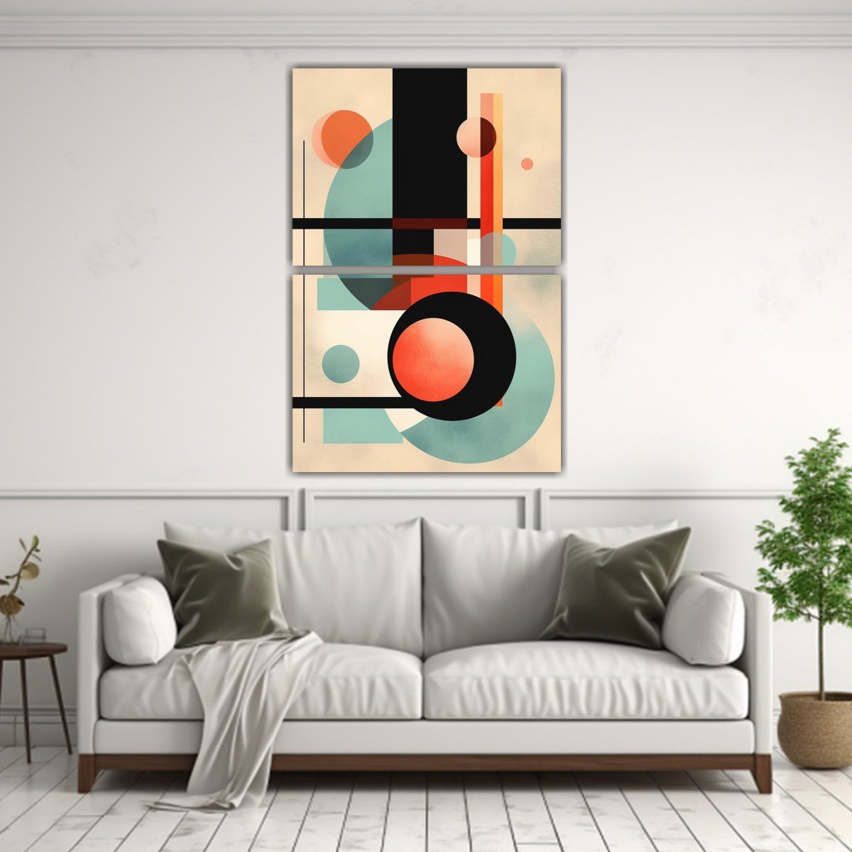 GENERICO - Cuadros Geométricos Bauhaus Con Motivos 60x80 Cm