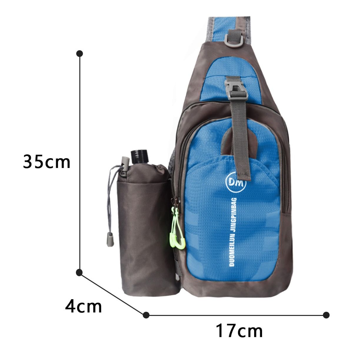 SUPERCENTER - Bolso Impermeable Banano Bandolero Cruzado Unisex Deportivo Azul