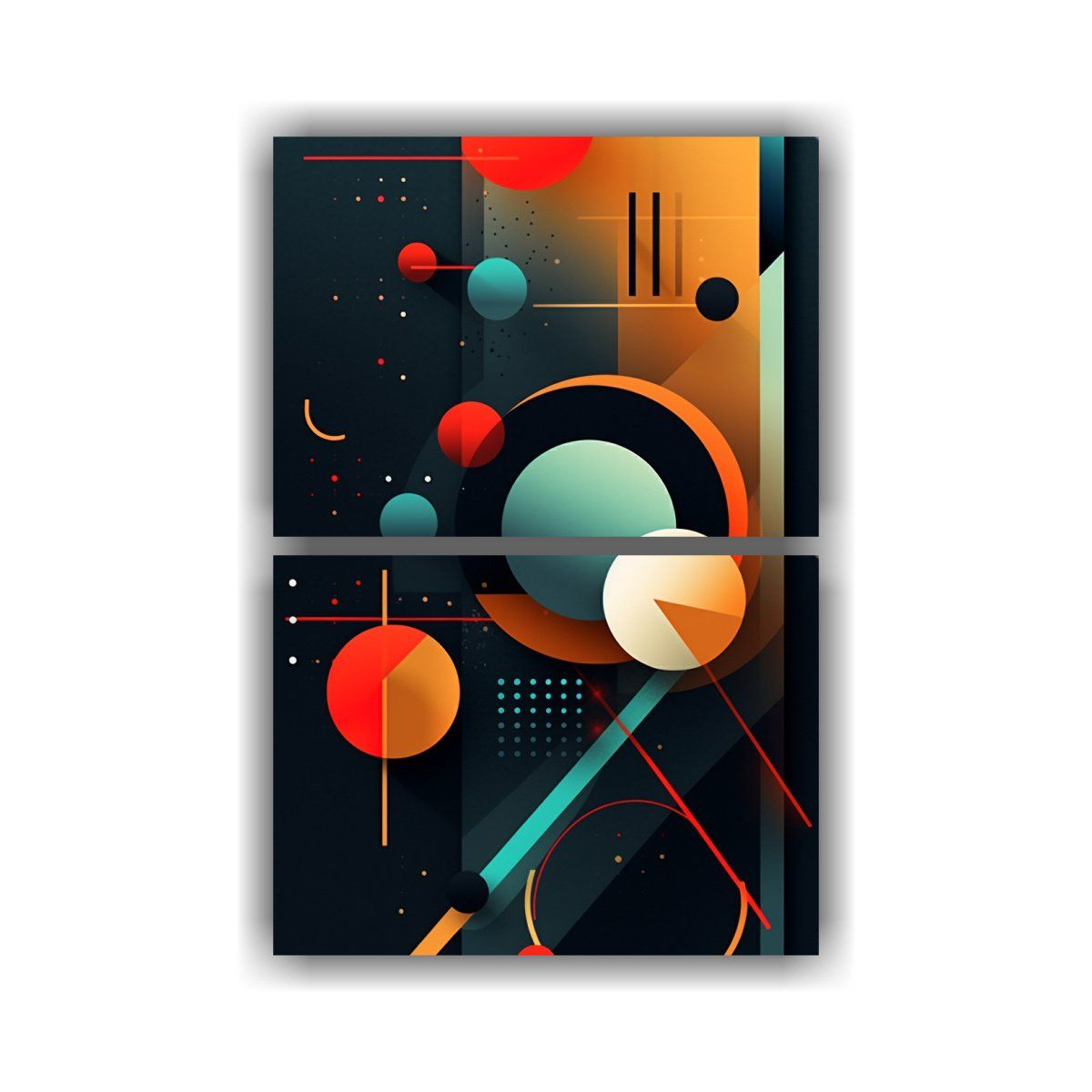 GENERICO - Cuadro Decorativo Floral Abstracto Con Formas 120x160 Cm