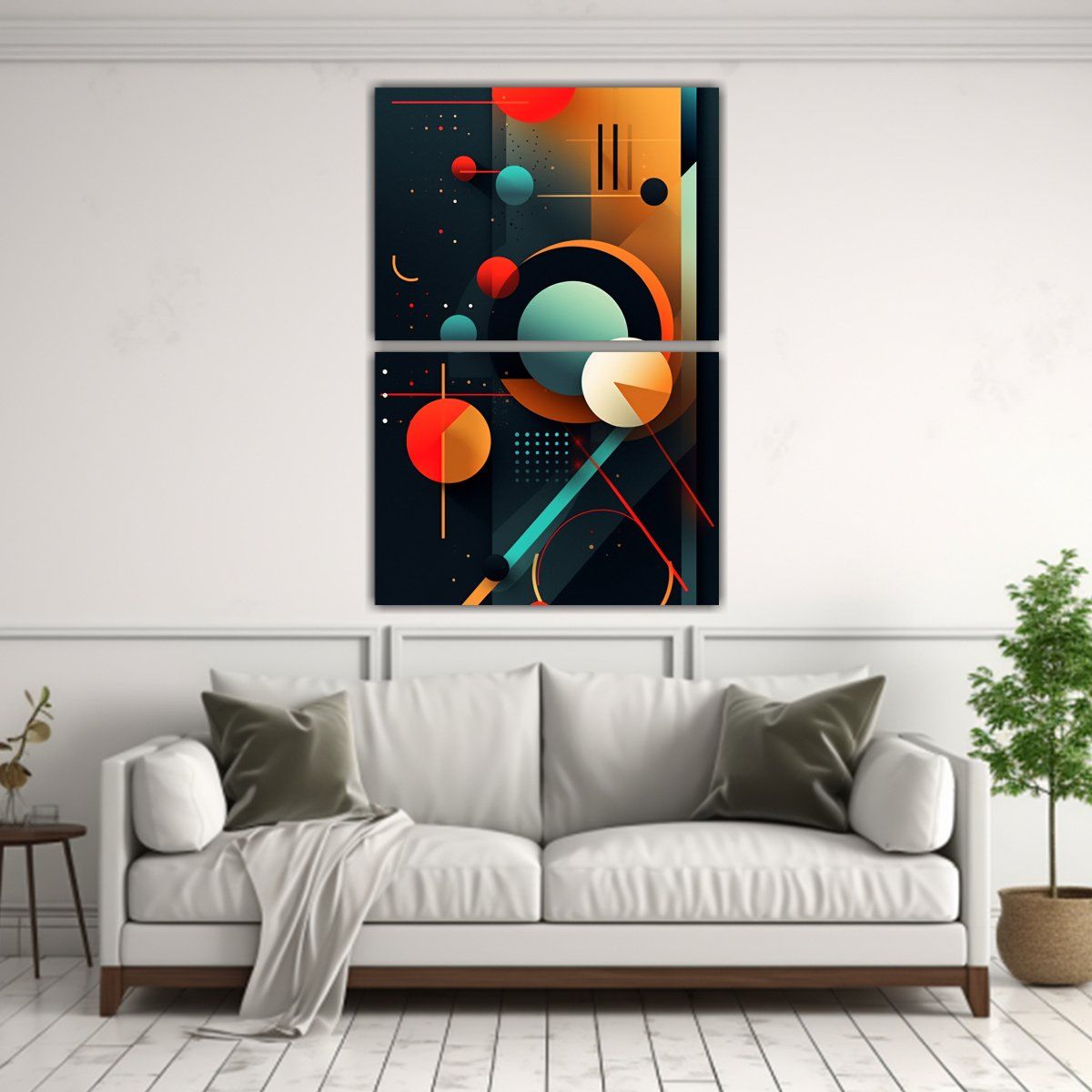 GENERICO - Cuadro Decorativo Floral Abstracto Con Formas 120x160 Cm