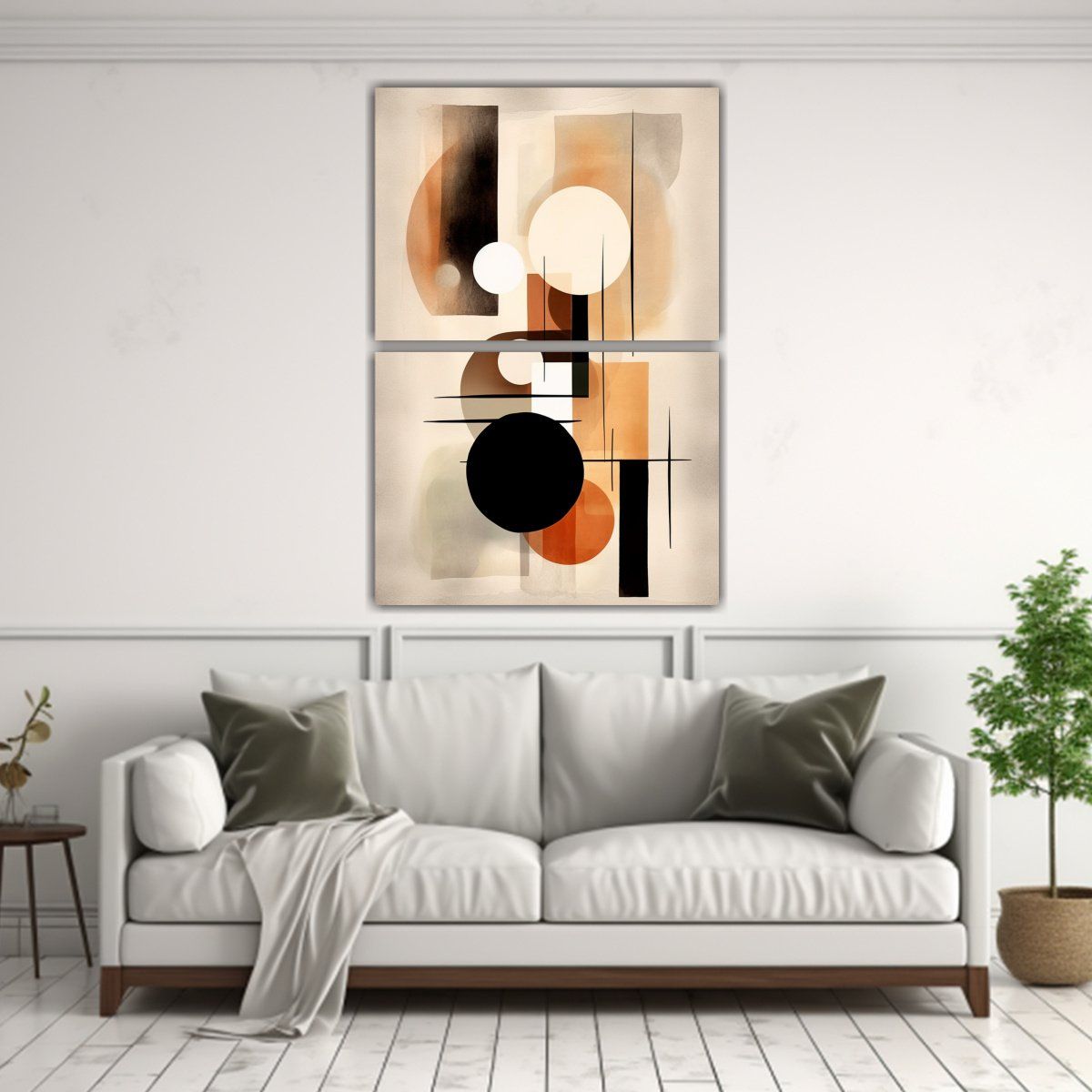 GENERICO - Díptico Moderno Gama De Colores Abstractos 50x80 Cm