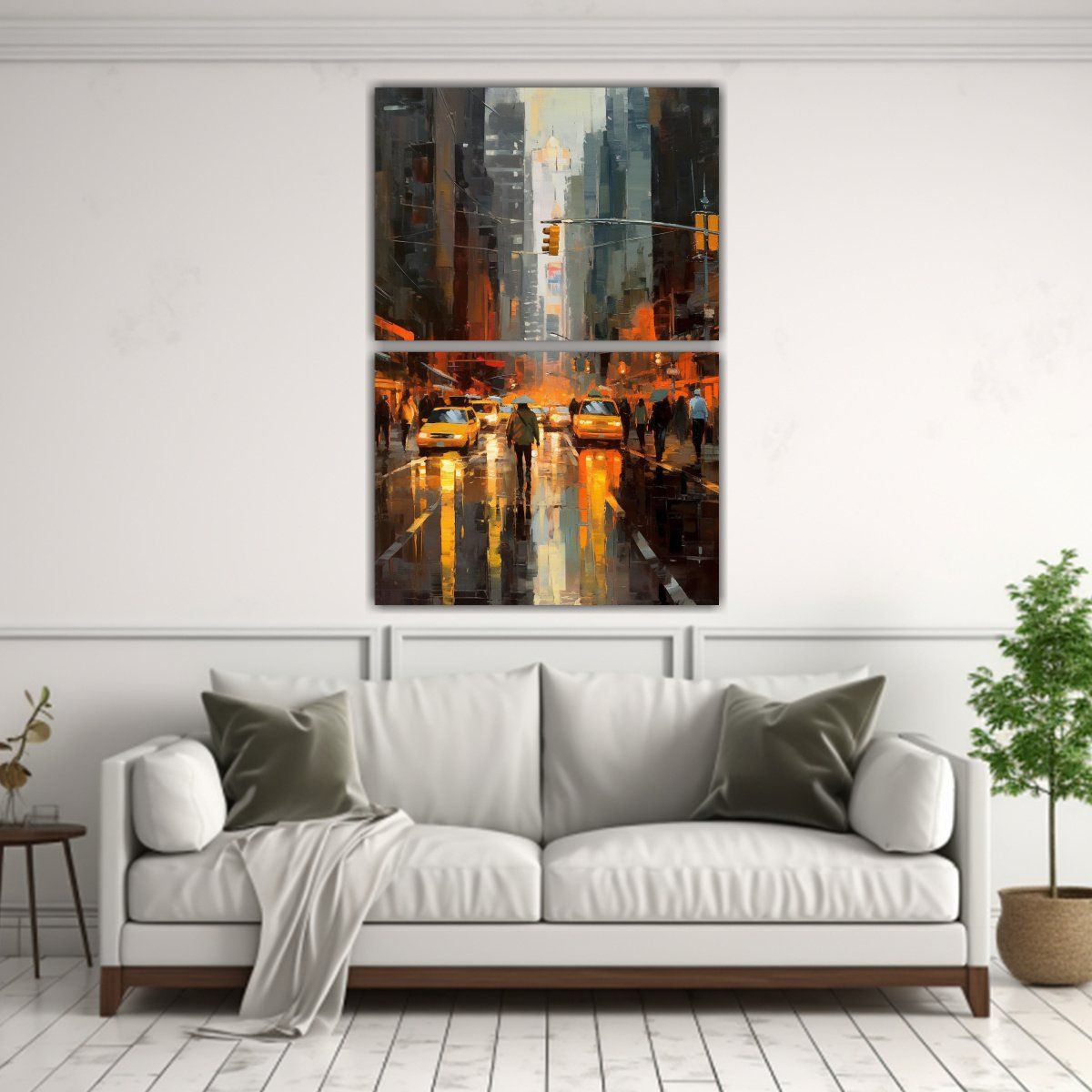 GENERICO - Pintura Original De Calle Citadina En Agua En 50x80 Cm
