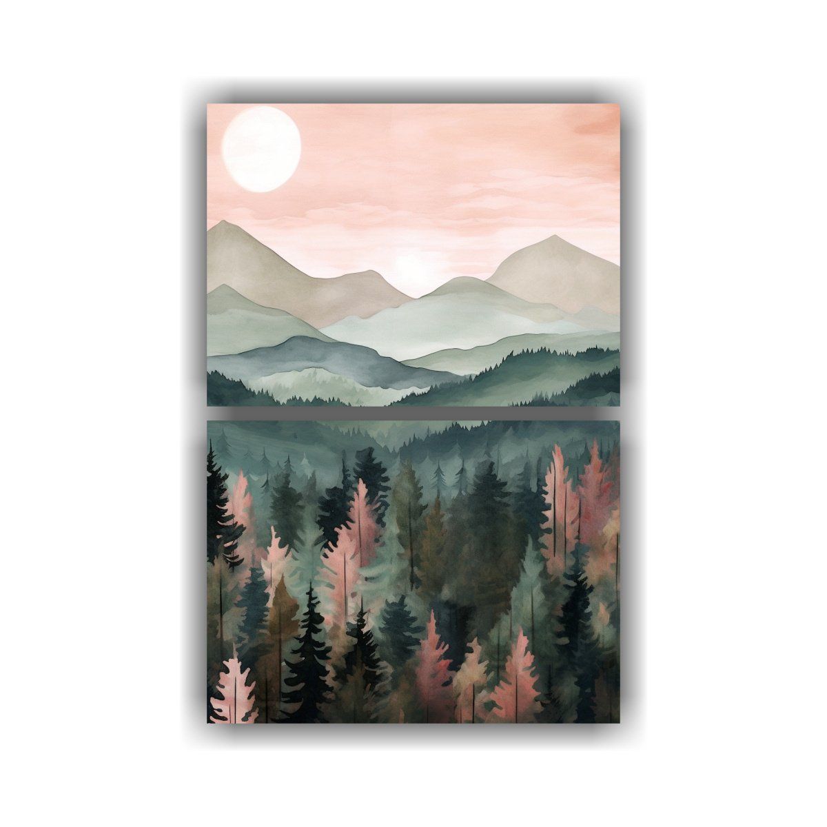 GENERICO - Cuadro Decorativo Paisaje Montañoso Forestal 60x80 Cm