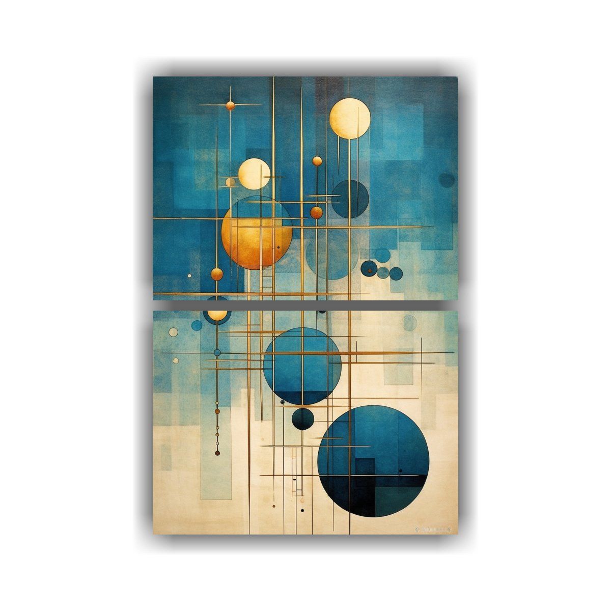GENERICO - Lienzos Finas Lineas Vitalidad Arte Mid Century 50x80 Cm