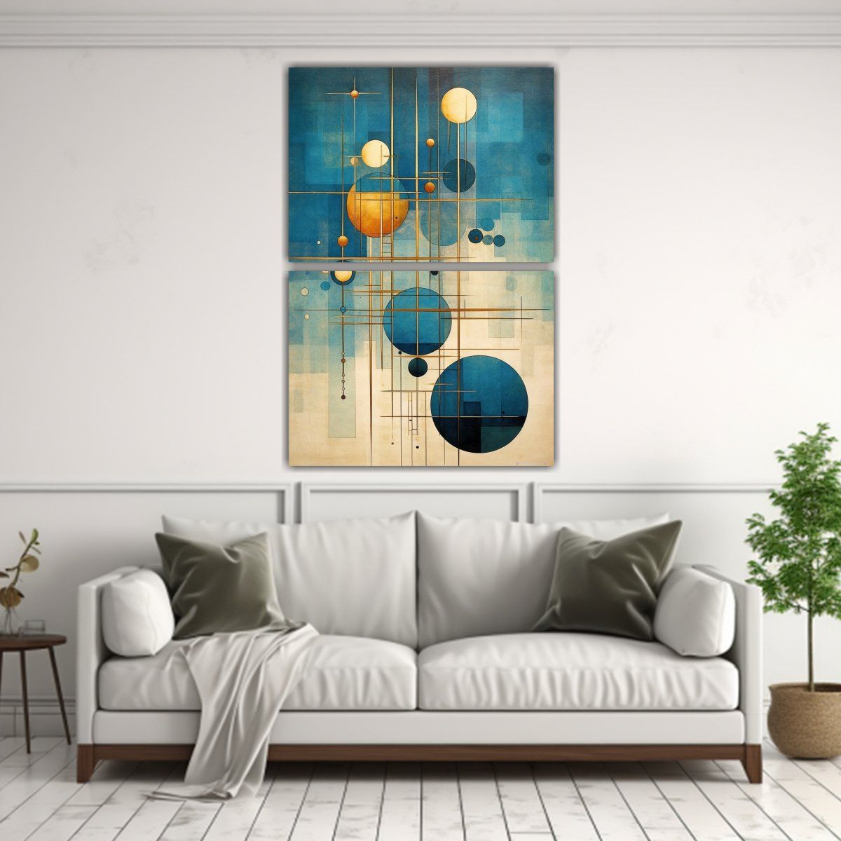 GENERICO - Lienzos Finas Lineas Vitalidad Arte Mid Century 50x80 Cm