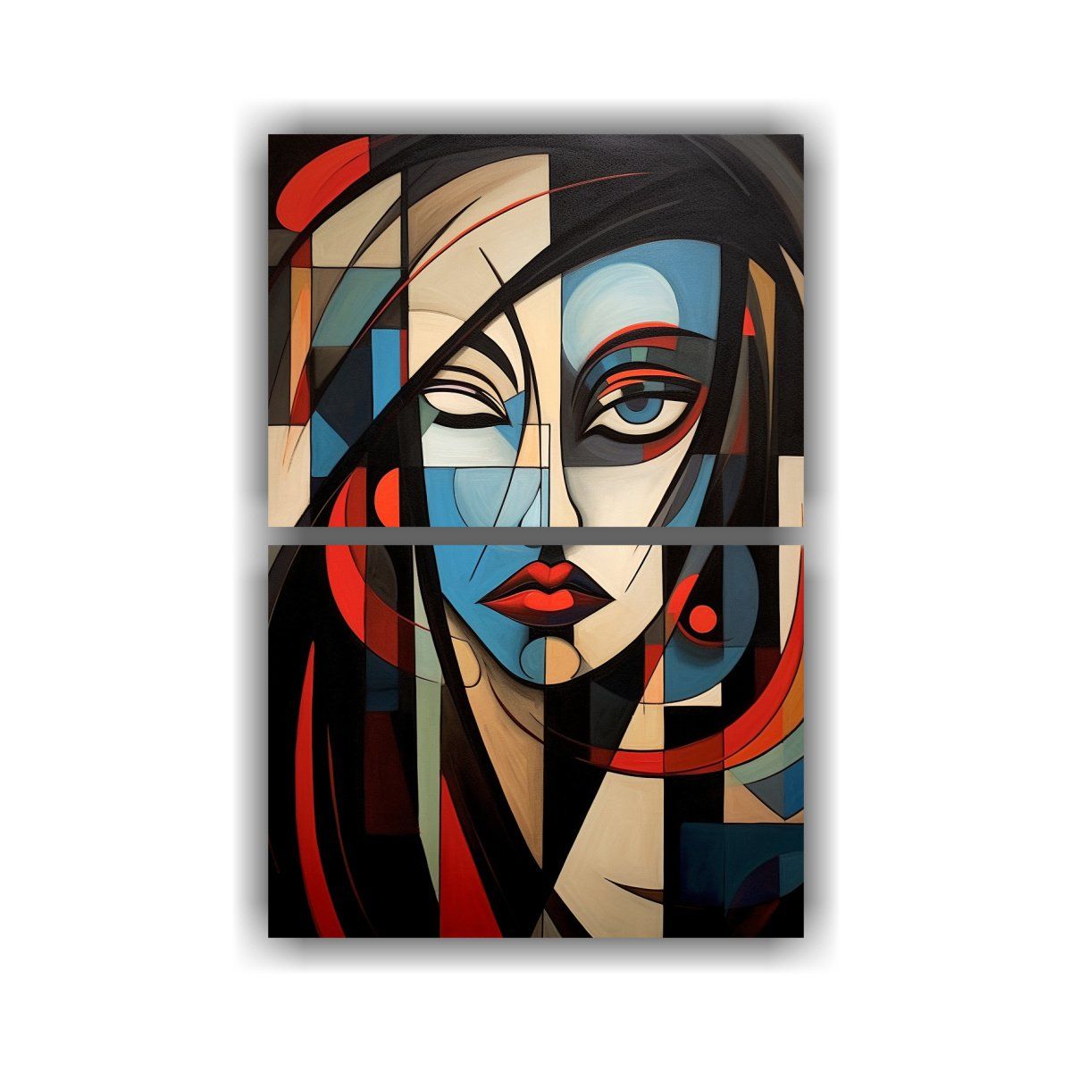 GENERICO - Cuadros Abstractos Cubistas Con Protagonismo De 65x100 Cm
