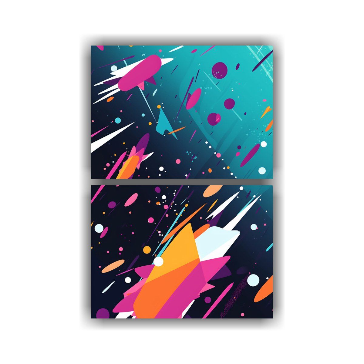 GENERICO - Dos Lienzos De Tela Decoración Intenso Pinturas 75x100 Cm