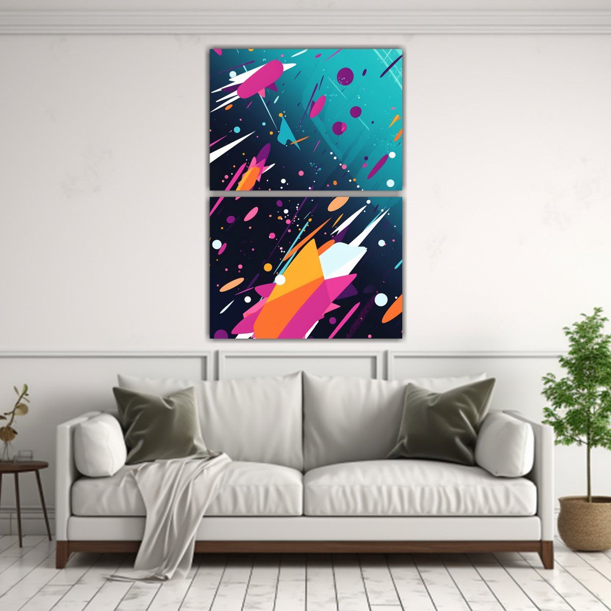 GENERICO - Dos Lienzos De Tela Decoración Intenso Pinturas 75x100 Cm