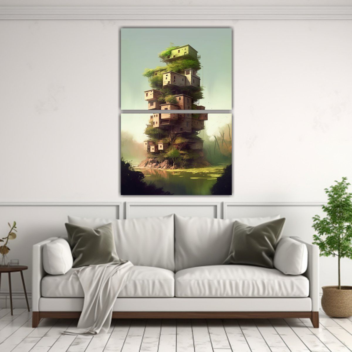 GENERICO - Pinturas Surrealistas Apiladas De Arquitectura 120x160 Cm