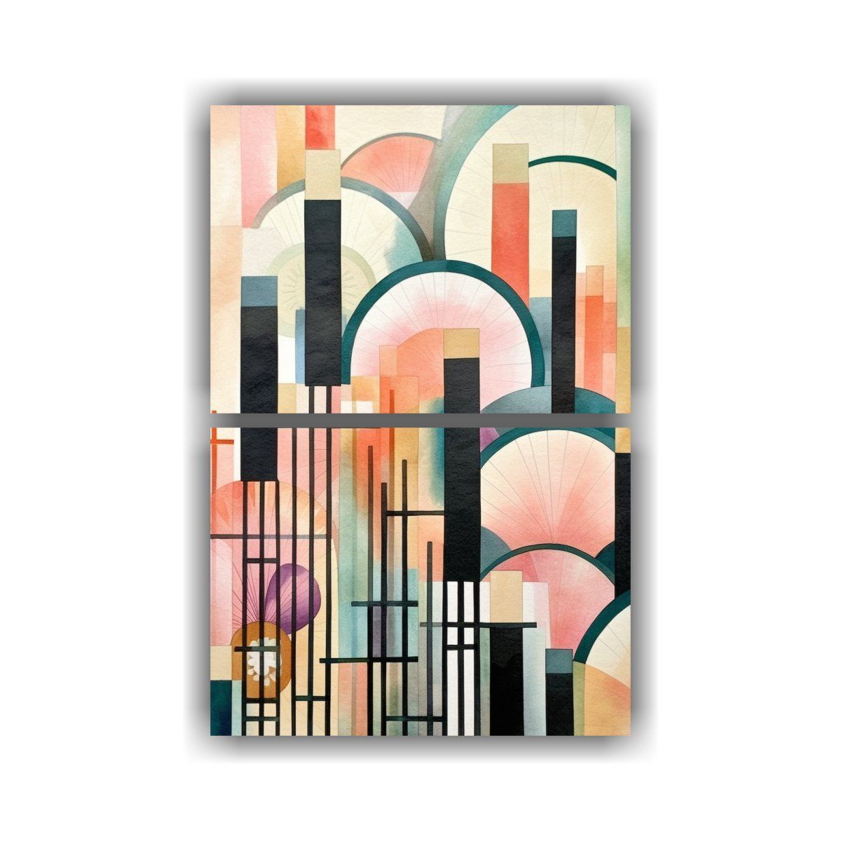 GENERICO - Pinturas Decorativas Con Diseño De Acuarela 65x100 Cm