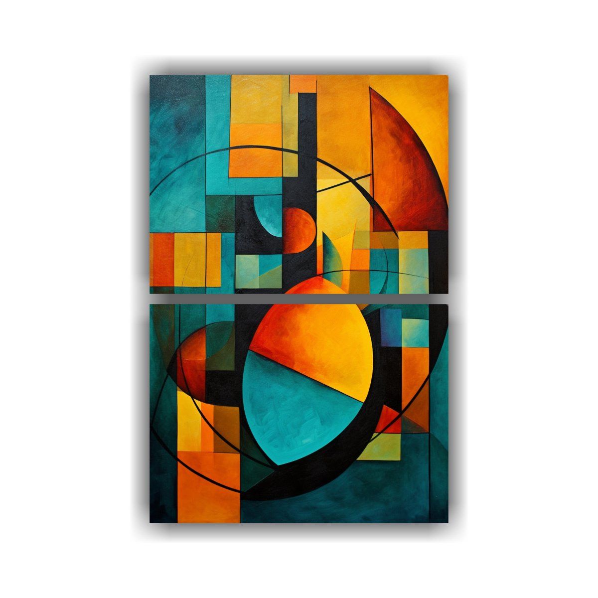 GENERICO - Cuadro Abstracto Complementario Para Comedor En 65x100 Cm