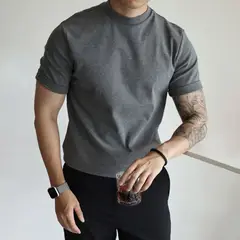 TIOZONEY - Polera Manga Corta Algodón Relax Hombre