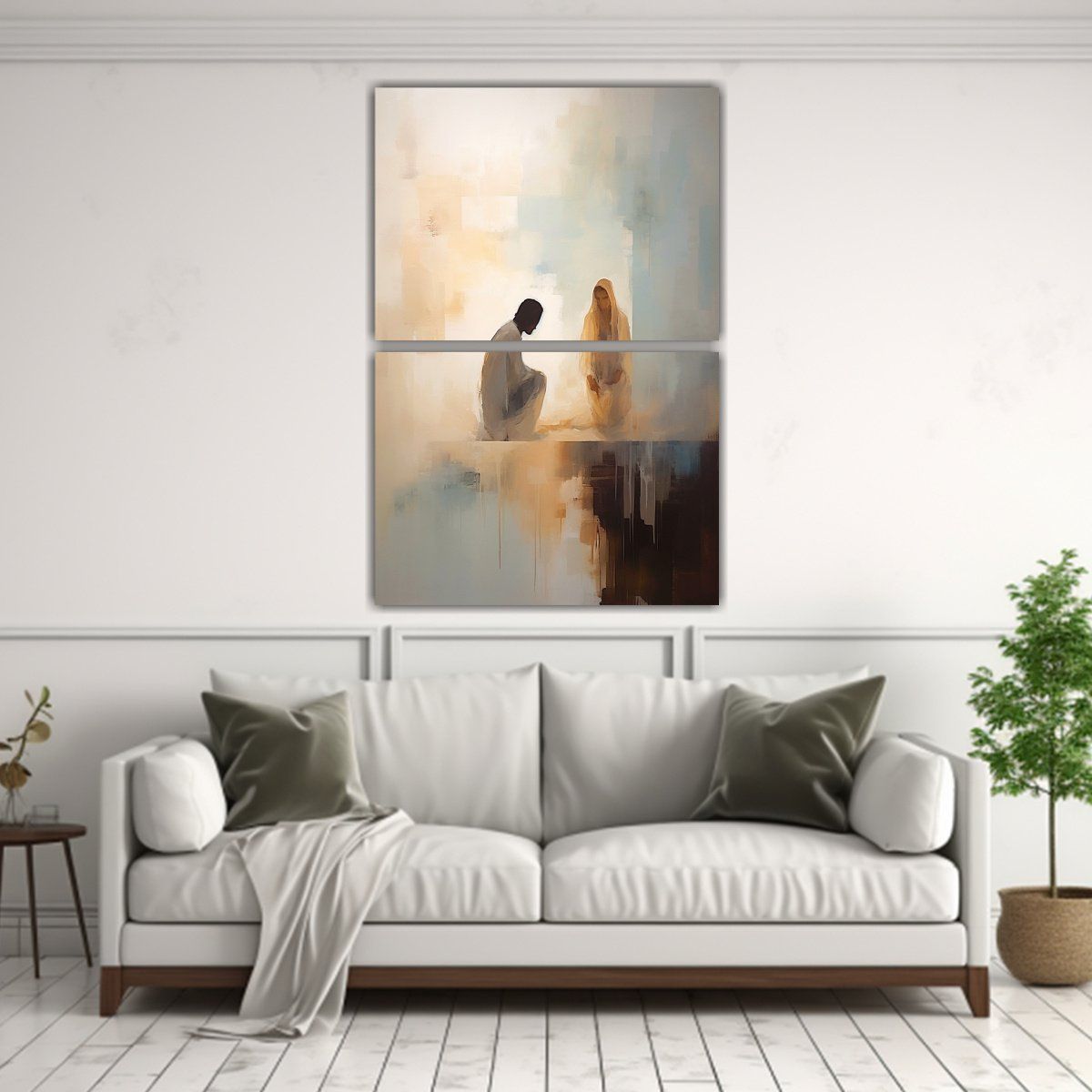 GENERICO - Pintura Acrílica Abstracta En Capas De Diptico 75x100 Cm