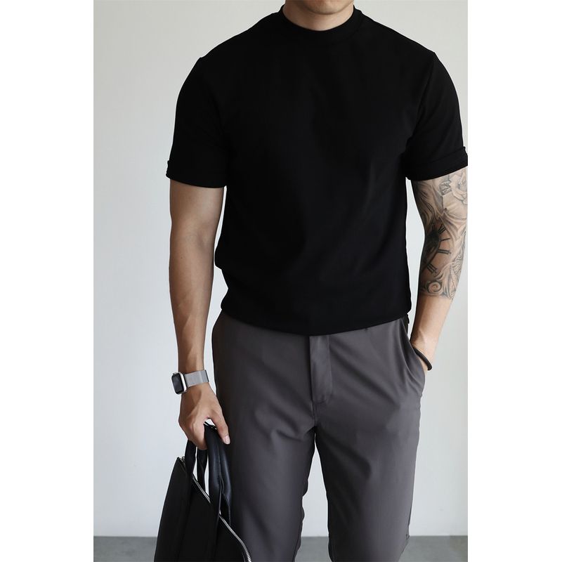 TIOZONEY - Polera Manga Corta Algodón Relax Hombre