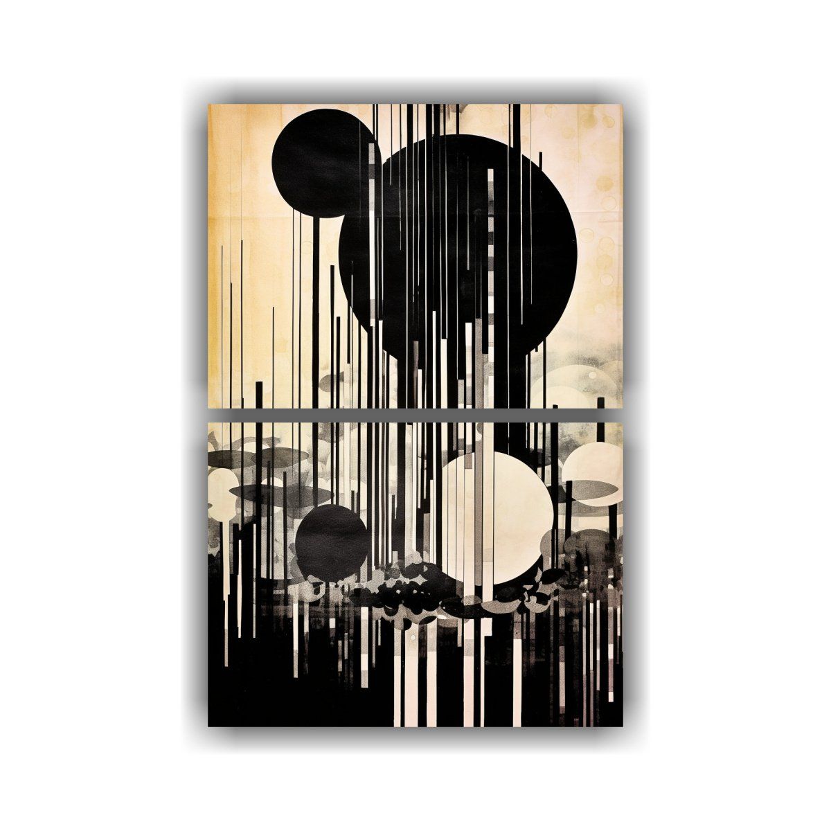 GENERICO - Pintura Acuarela Círculo Con Líneas Decorativas 120x160 Cm