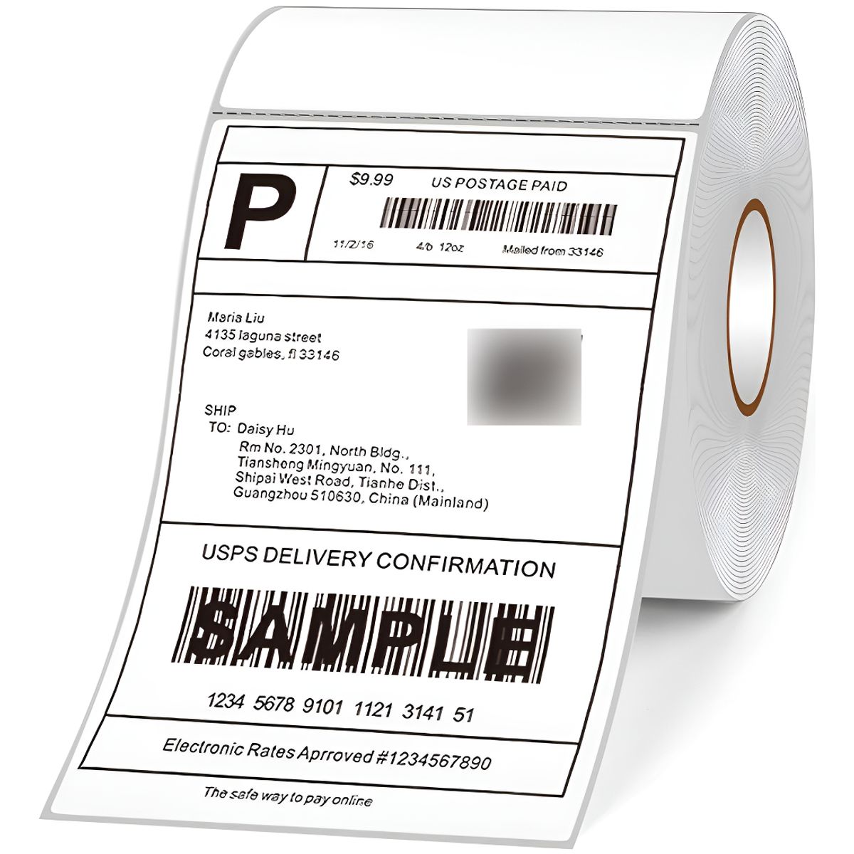 SUPERCENTER - 1 Rolo Etiqueta 10x15 100x150 Térmica Serrilha 500 Un Jumbo